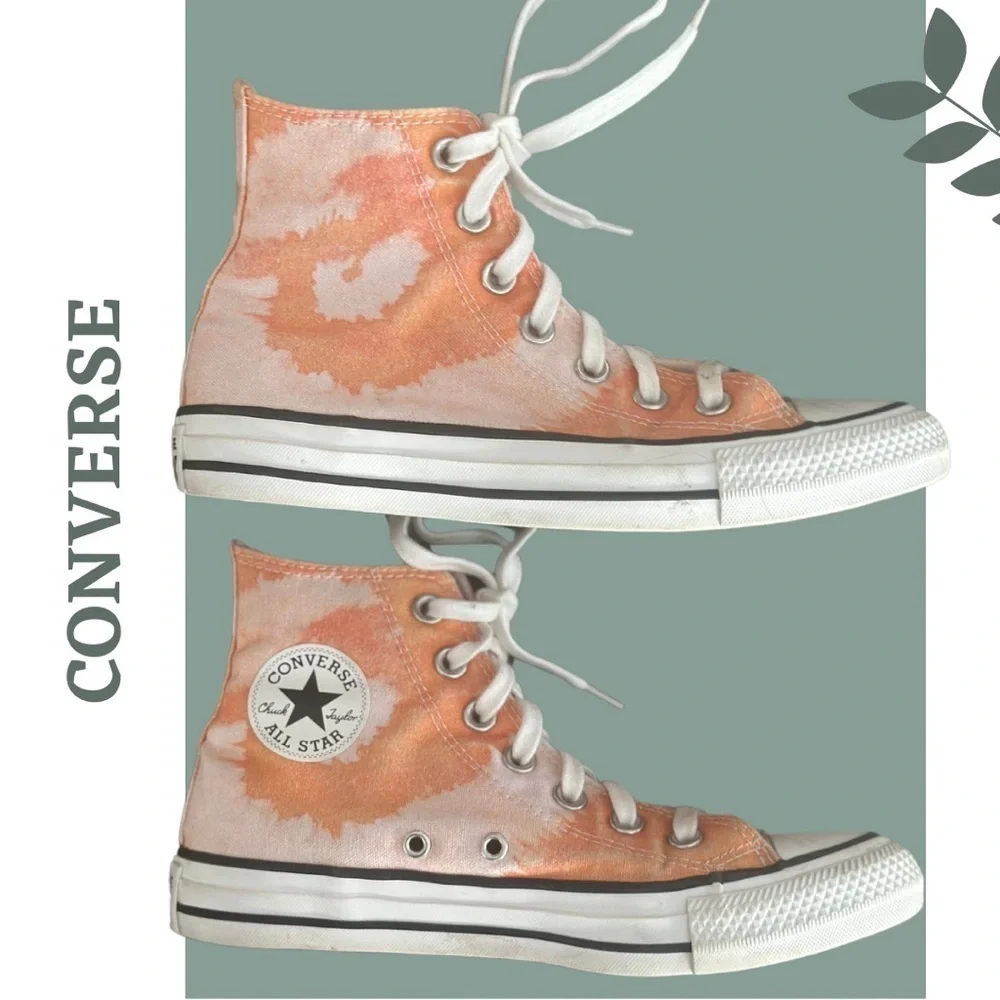 Converse Chuck Taylor All Star High Top Sneaker Tie Dye Orange White Size 5.5 - Picture 1 of 7